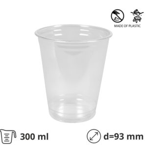 Čaša rPet 350 ml prozirna tvrde d=93 mm [50 kom/pak]