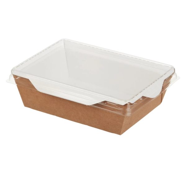 Papirnata posuda s prozirnim poklopcem ECO OpSalad 400 ml 120х85х45 mm kraft [50 kom/pak]