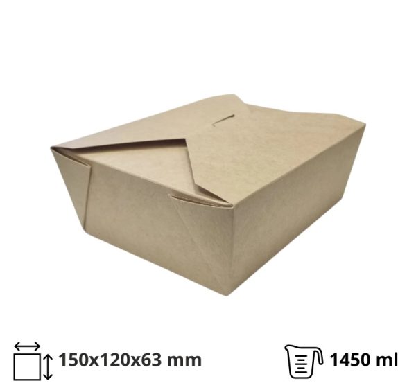 Papirnata posuda Tambien Eco 1400 ml 150x120x63mm dvostrani kraft [30 kom/pak]