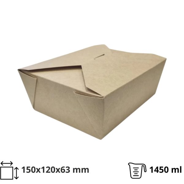Papirnata posuda Tambien Eco 1400 ml 150x120x63mm dvostrani kraft [30 kom/pak]