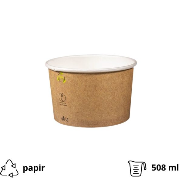 Papirnata posuda 508 ml d=115 mm kraft, bez poklopca [95 kom/pak]