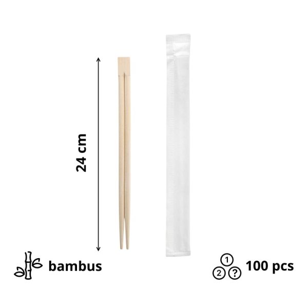 Štapići za jelo, pojedinačno zamotani [100 kom/pak]