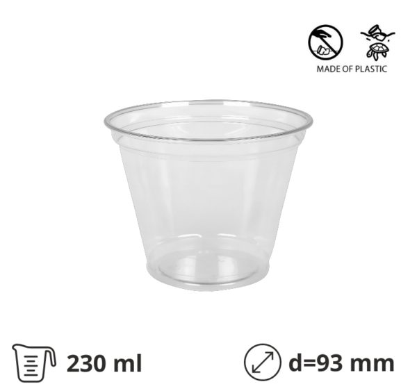 ÄaÅ”a PET 230 (270) ml d=93 mm prozirna 50 kom