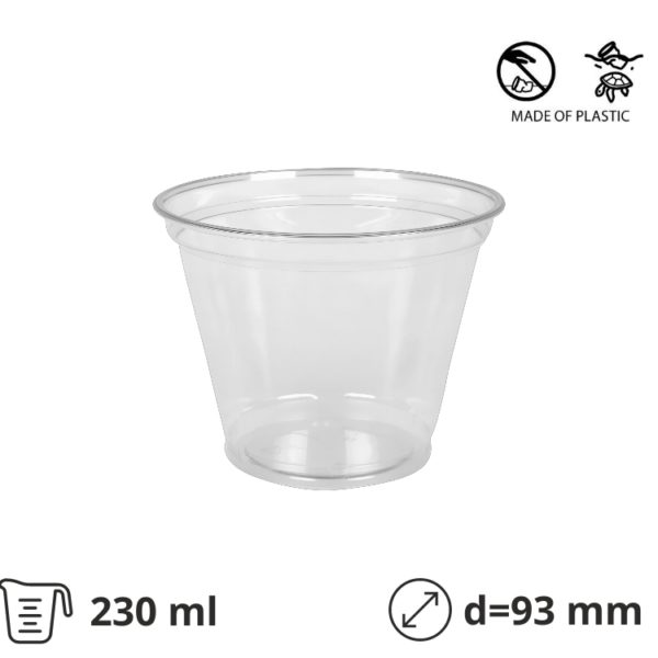 ÄaÅ”a PET 230 (270) ml d=93 mm prozirna 50 kom