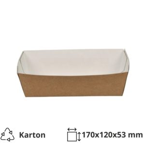 Papirnata plitica 170x120x53 mm kraft 90 kom