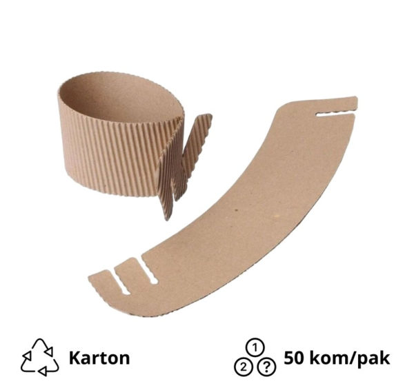 Kartonski rukav za čašu kraft 50 kom