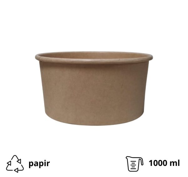 Papirnata posuda 1000 ml d=150 mm kraft, bez poklopca 50 kom