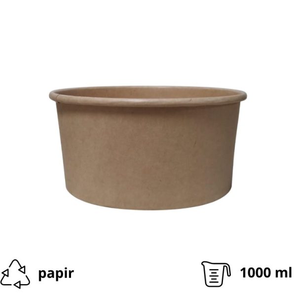 Papirnata posuda 1000 ml d=150 mm kraft, bez poklopca 50 kom
