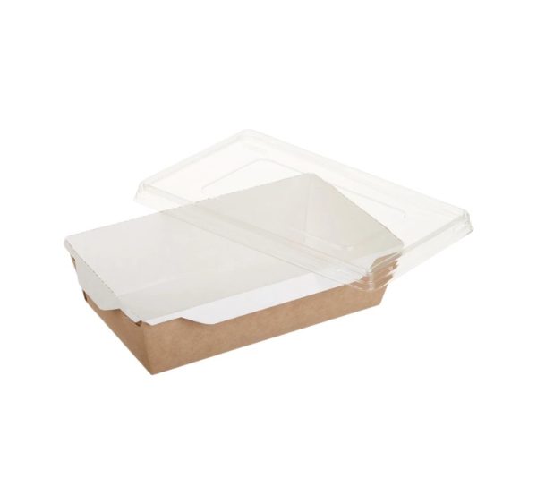 Papirnata posuda s prozirnim poklopcem ECO OpSalad 400 ml 120х85х45 mm kraft [50 kom/pak]