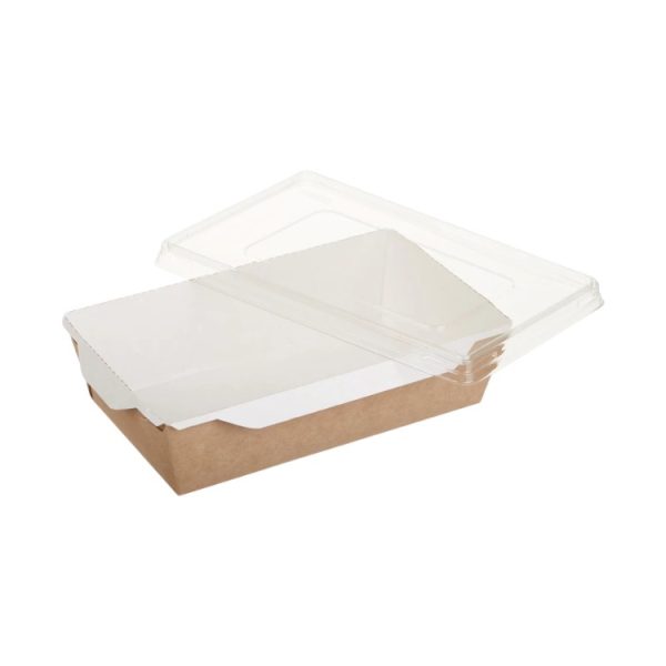 Papirnata posuda s prozirnim poklopcem ECO OpSalad 400 ml 120х85х45 mm kraft [50 kom/pak]