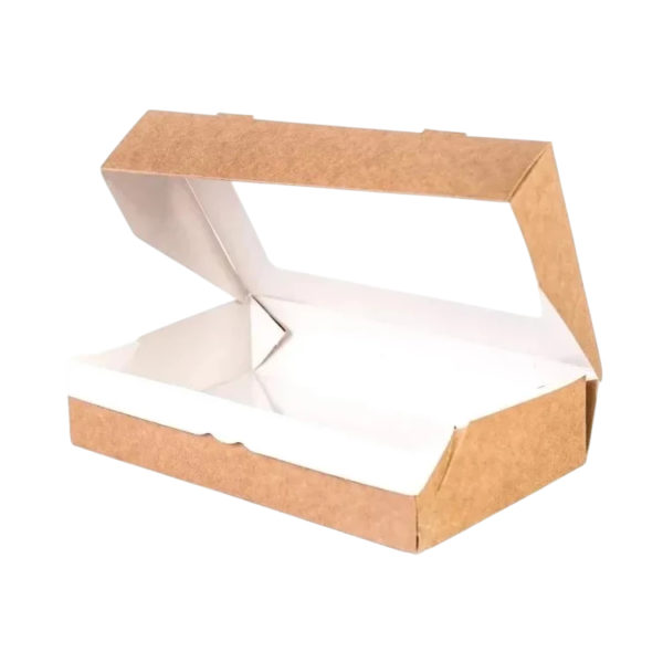 Papirnata posuda s prozorom ECO TABOX 1000 ml 200x120x40 mm kraft 25 kom