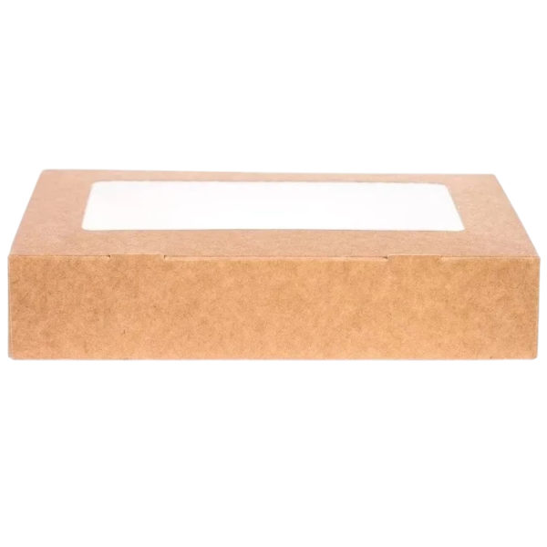 Papirnata posuda s prozorom ECO TABOX 1000 ml 200x120x40 mm kraft 25 kom