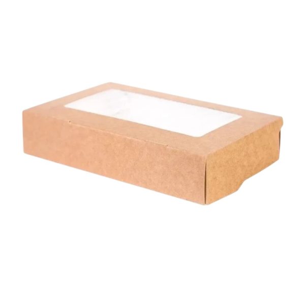 Papirnata posuda s prozorom ECO TABOX 500 ml 170x70x40 mm kraft 25 kom