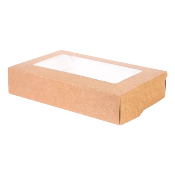 Papirnata posuda s prozorom ECO TABOX 500 ml 170x70x40 mm kraft 25 kom
