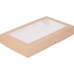 Papirnata posuda  s prozorom ECO TABOX 1450 ml 260x150x40 mm kraft 25 kom
