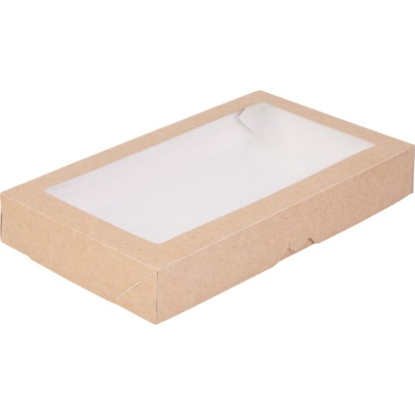 Papirnata posuda  s prozorom ECO TABOX 1450 ml 260x150x40 mm kraft 25 kom