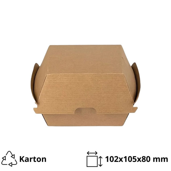 Kutija za hamburger 102x105x80 mm kraft 50 kom