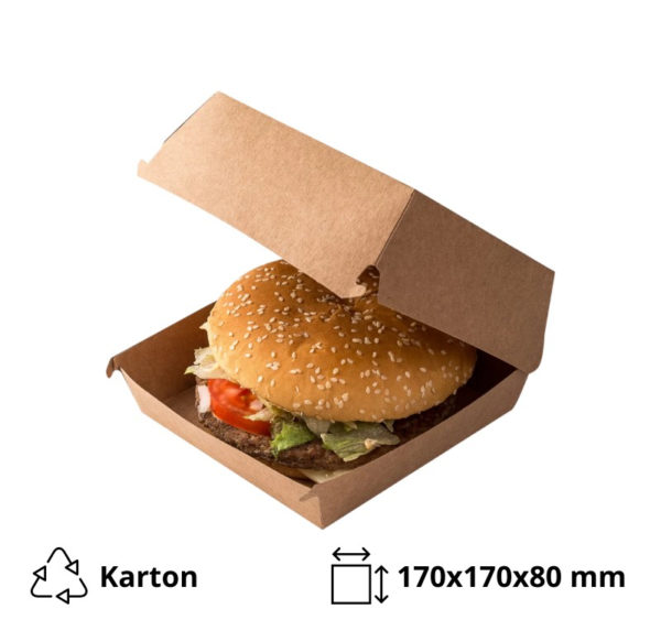 Kutija za hamburger 170x170x80 mm kraft/kraft 100 kom