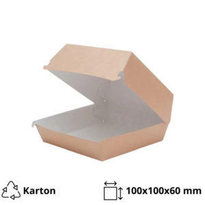 Kutija za hamburgere ECO BURGER 100x100x60 mm kraft 50 kom