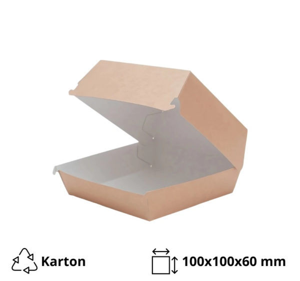 Kutija za hamburgere ECO BURGER 100x100x60 mm kraft 50 kom