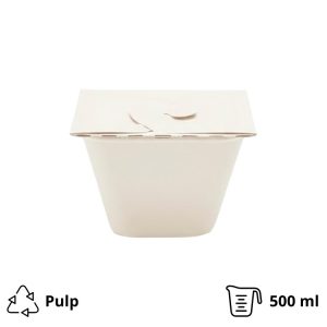 Posuda PULP Sabert 130х130х70mm, 500ml kraft 150 kom