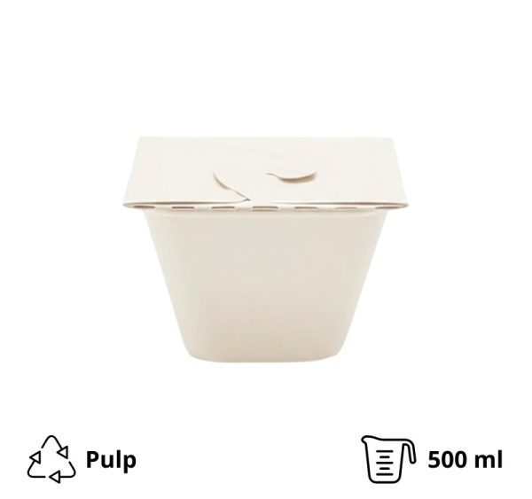 Posuda PULP Sabert 130х130х70mm, 500ml kraft 150 kom