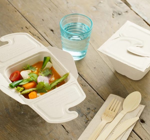 Posuda PULP Sabert 130х130х70mm, 500ml kraft 150 kom