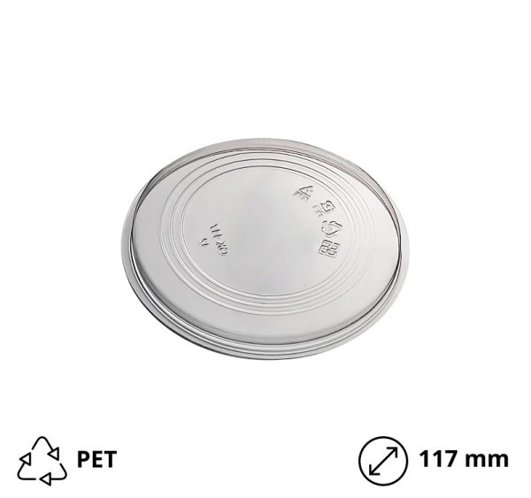 Pokrov PET d=117 mm (za posodico 250,350,500,700-750 ml)  50 kom