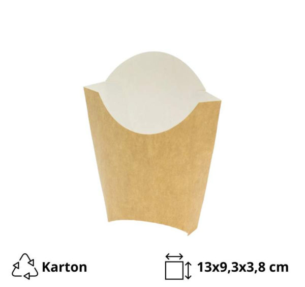 Kutija za pomfrit Fry Pack 130x93x38 mm, kraft (L) 50 kom