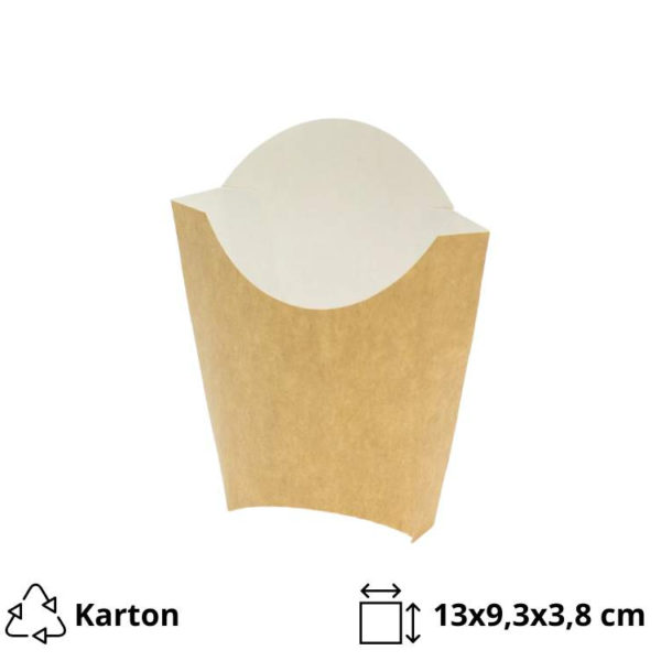 Kutija za pomfrit Fry Pack 130x93x38 mm, kraft (L) 50 kom