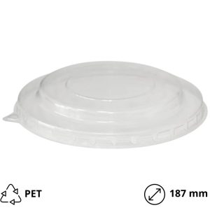 Poklopac PET za papirnatu posudu 1000 ml d=187 mm proziran 25 kom