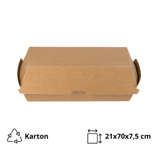 Kutija HOT-DOG BIO  210x70x75 mm kraft 50 kom