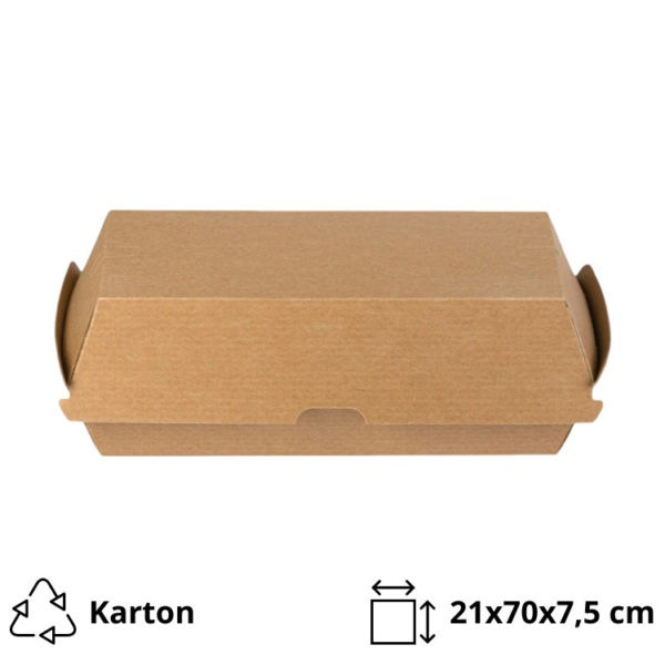 Kutija HOT-DOG BIO  210x70x75 mm kraft 50 kom