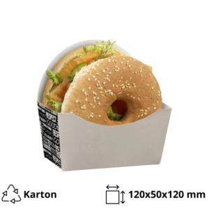 Burger/Bagel ambalaža 120x50x120mm, Black&White 50 kom