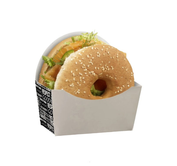 Burger/Bagel ambalaža 120x50x120mm, Black&White 50 kom