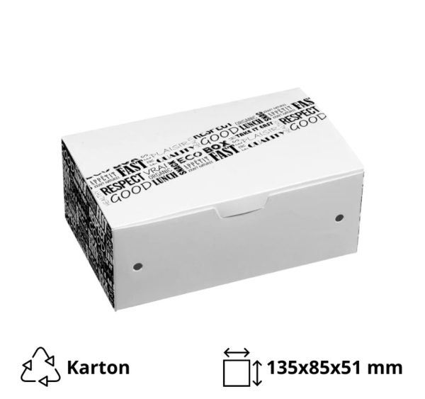 Papirnata posuda 135x85x51mm, Black&White 50 kom