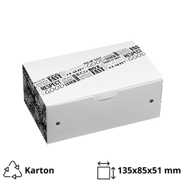 Papirnata posuda 135x85x51mm, Black&White 50 kom
