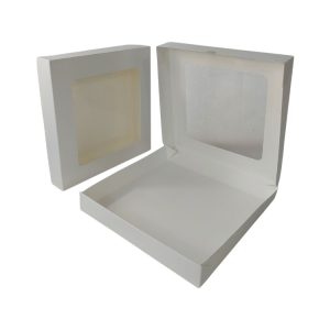 Papirnata posuda s prozorom ECO TABOX 2500 ml 260x260x40 mm bijela 50 kom