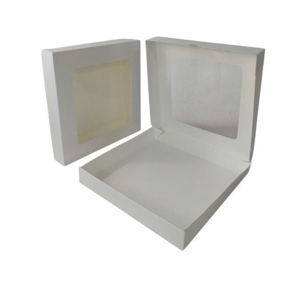 Papirnata posuda s prozorom ECO TABOX 2500 ml 260x260x40 mm bijela 50 kom