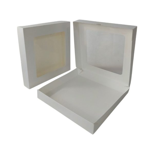 Papirnata posuda s prozorom ECO TABOX 2500 ml 260x260x40 mm bijela 50 kom