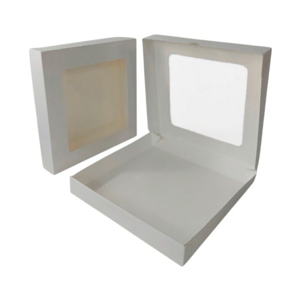 Papirnata posuda s prozorom ECO TABOX 2500 ml 260x260x40 mm bijela 50 kom