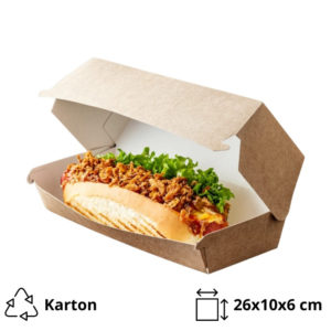 Kutija za hamburger/hotdog 260х100х60 mm kraft 50 kom