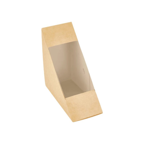 Sendvič posuda s prozorom ECO SANDWICH 130x130x60 mm kraft 50 kom