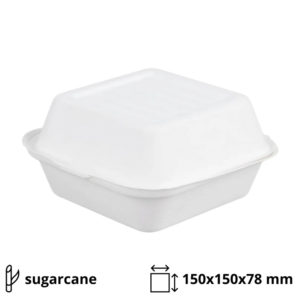 Kutija za humburger PULP ECO 150x150x78 mm bijela 50 kom