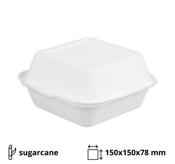 Kutija za humburger PULP ECO 150x150x78 mm bijela 50 kom