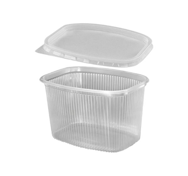 Posuda PP 750 ml 139x102x90mm prozirna, s porkovom, 50 kom komplet