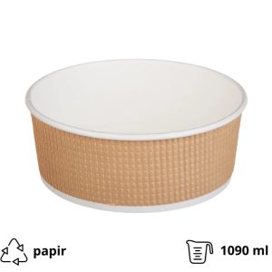Papirnata posuda Tambien ECO 1090 ml d=166 mm h=65 mm kraft, točkasta, bez poklopca [25 kom/pak]