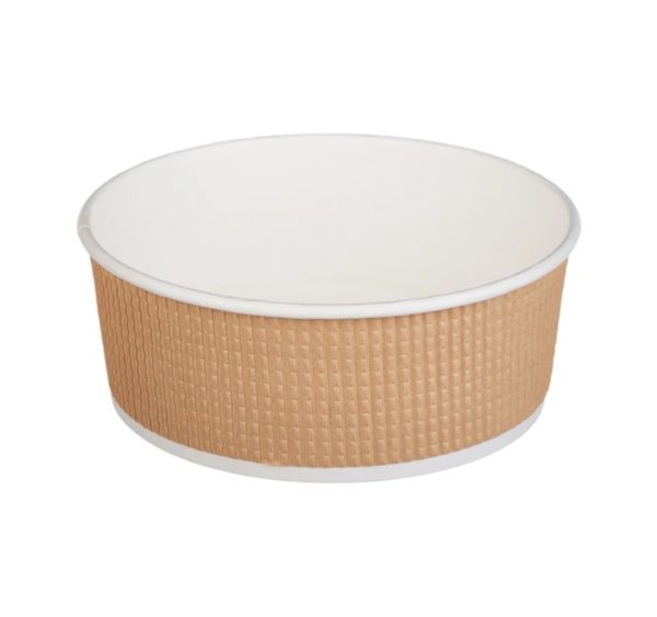 Papirnata posuda Tambien ECO 1090 ml d=166 mm h=65 mm kraft, točkasta, bez poklopca [25 kom/pak]