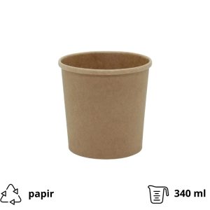 Papirnata posuda Tambien ECO 340 ml d=90 mm h=85 mm kraft, bez poklopca [25 kom/pak]