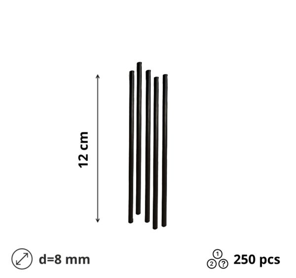 Slamke plastične l=120 mm d=8 mm crne 250 kom/pak